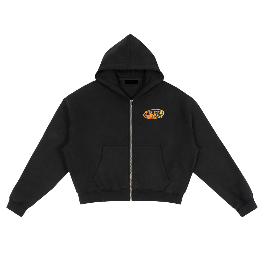 Fiesta Fleece Zip-Up Boxy Hoodie